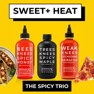 Bushwick Kitchen Variety Pack - Sweet & Spicy Flavors for Every Dish - Gourmet Sriracha, Spicy Honey, & Maple Syrups - Award-Winning Trio