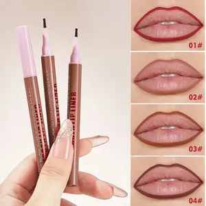 Liquid Lip Liner, Lip Gloss, Lipstick, Cosmetic Lip Liner - Matte Finish, Non-Greasy, Long-Lasting, Fade-Resistant, Smudge-Proof, Waterproof - Wears for Up to 24 Hours, Unique All-in-One Dual-Ended Applicator for Easy Application