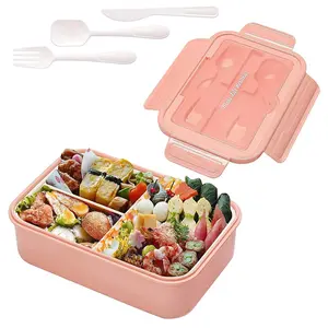 Bento Box Microwave/Dishwasher/Freezer Safe, 1100ML with 3 Compartments, Food Picks, Cake Cups, Leak-Proof, Reusable Lunch Box for Adults, girls,boys