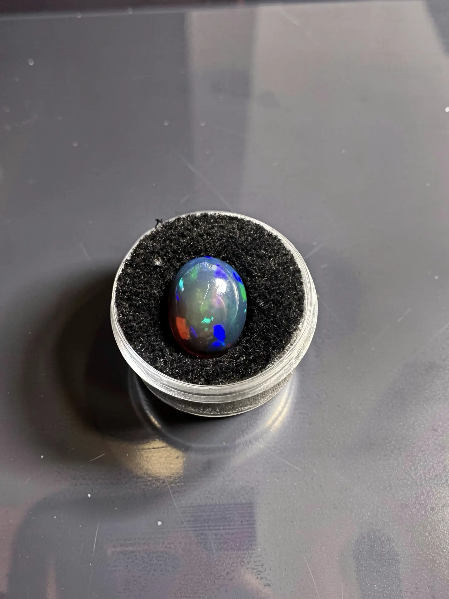 5.20 ct Faceted Black Ethiopian Opal Gemstone | Oval Color Enhanced Loose Fire Opal |  Flashy Smoked Matrix Stone