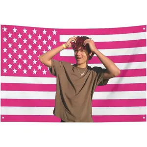 Malachi Tapestry Pink barton Polyester Wall Design, 3x5 Feet(90X150cm) Decorative Hanging Flag with 4 Brass Grommets for bed room Yard, Porch, College Dorm Decorationchic design  room bedroom