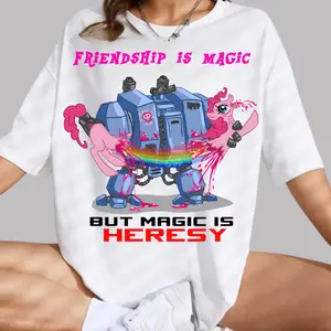 Warhammer 40K x My Little Pony Mashup Shirt, Magic is Heresy Graphic Tee, Dark Humor Meme Aesthetic, Unisex Sweatshirt Hoodie