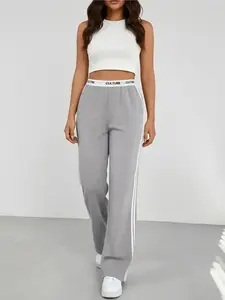 Women's Plain Striped Side Sweatpants, Casual Comfy Breathable Jogger Pants for Daily Wear, Ladies Bottoms for All Seasons, Casual Sports Trousers
