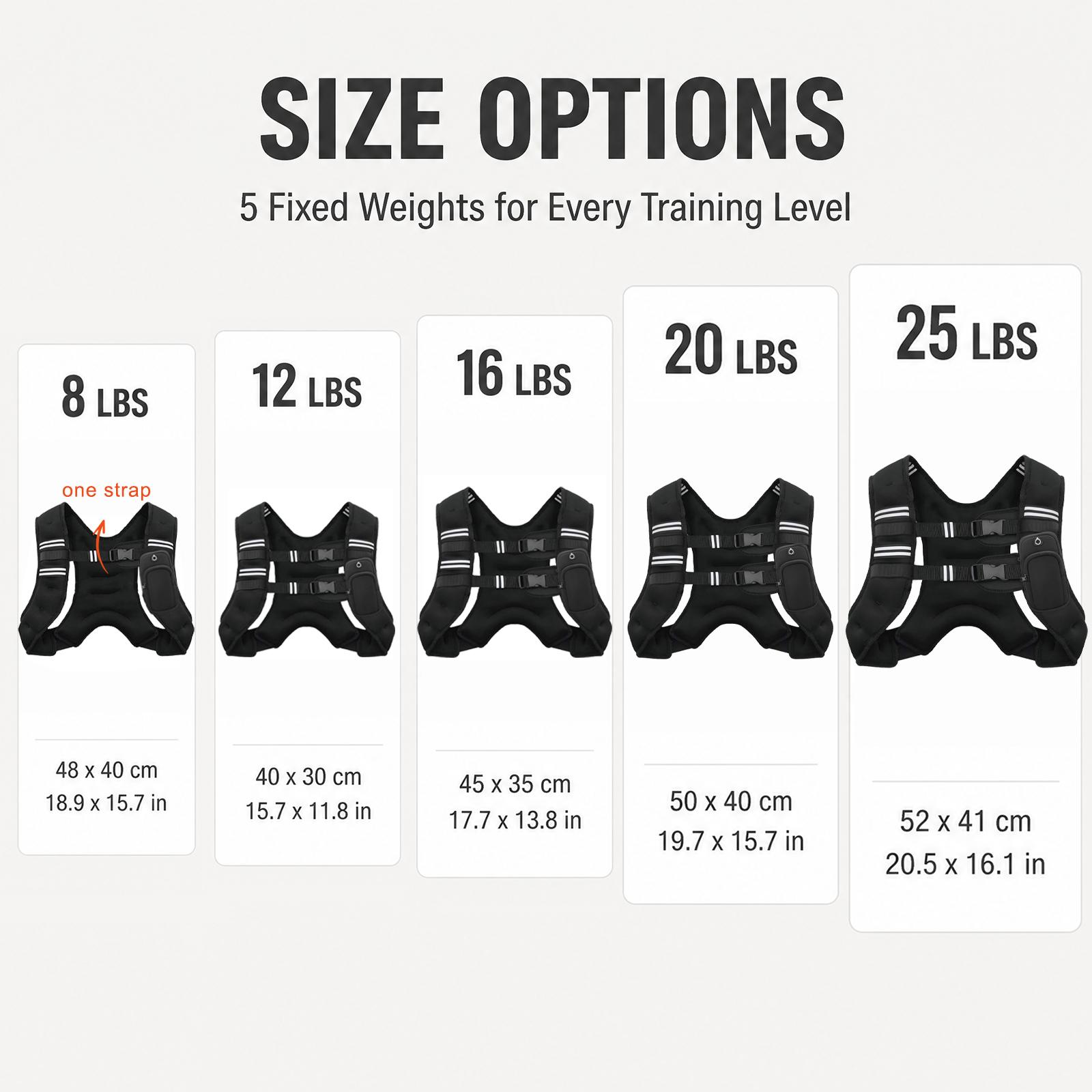Weighted Rucking Vest - Men's, Women's Workout Gear with 8lbs-25lbs Options, Detachable Phone Pouch for Walking, Weight Training, Weighted Vest
