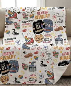Heated Rivalry Shane & Ilya Blanket – Cozy Hockey Romance Fandom Throw Theme Flannel Blanket - 2D Flat Soft, Lightweight, Suitable for Bedrooms, Holiday Decorations, and All Seasons - Ideal for Beds, Sofas, Offices, Camping