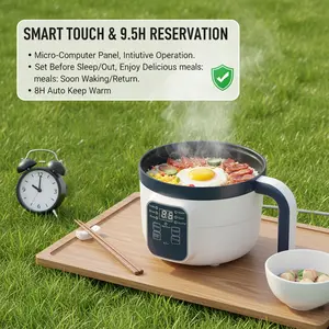 Multifunctional smart electric pot—convenient for steaming, boiling, and cooking; integrated pot with overheat and dry protection, 6 cooking modes, mini steamer, nonstick double-layer pan; suitable for 1–2 people; ideal for rice, soup, pasta, steak, etc.