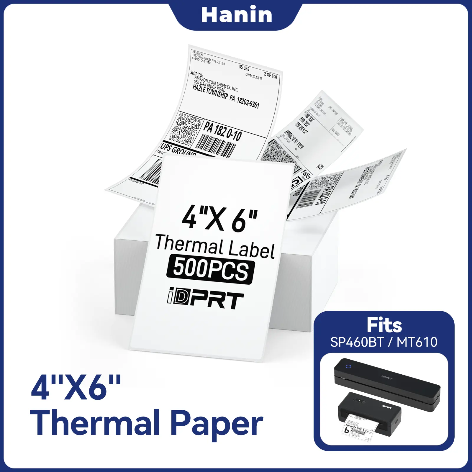 iDPRT Shipping Labels - 4×6 Thermal Direct Printing Paper Shipping Labels (Strong Adhesive Labels) for Bluetooth Shipping Printers & SP460BT/MT610, 500 Labels per Stack,back to school,back to school shopping