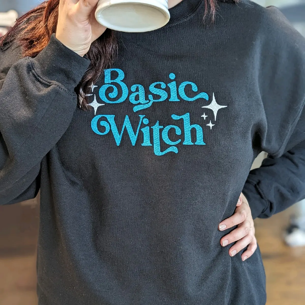 Basic Witch Fleece Crew Neck Sweater