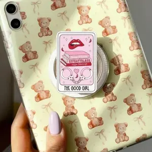 Romance Tropes Phone Grip, Spicy Booktok Card Accessory, Handcuffs and Lips Design Expanding Stand, Acrylic Grip for Adult Novel Readers, Unique Gift for Smut Lovers, Bookish Phone Decor