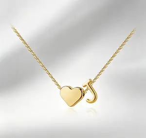 Personalized Initial Necklace – Gold Heart, Never Take Off💛