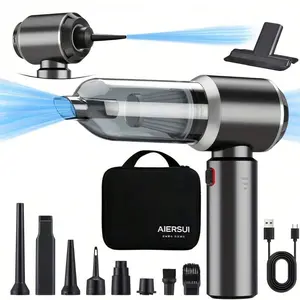 Car Vacuum Cleaner, High Power - 16,000 Pa Portable Car Vacuum Cleaner, 4-in-1 Compressed Air Duster and Blower, Cordless Handheld Vacuum Cleaner with Brushless Motor, Suitable for Cars, Homes, Offices, And Camping Comes with a Storage Bag