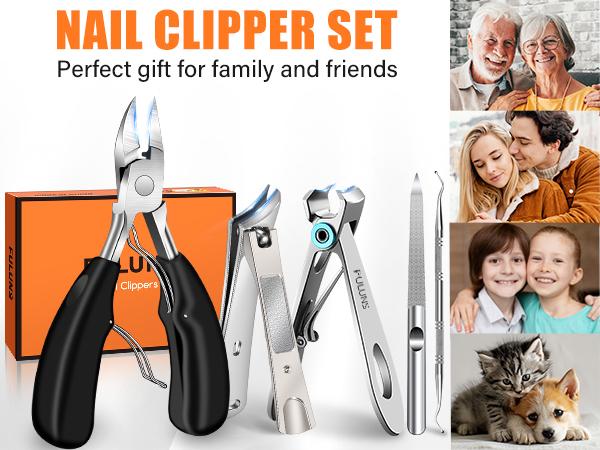 Professional Toe Nails Clipper Set, 1 Set Stainless Steel Concave Blades Toe Nails Clipper Set, Manicure & Pedicure Tools for Men and Women, Nail Care Tool