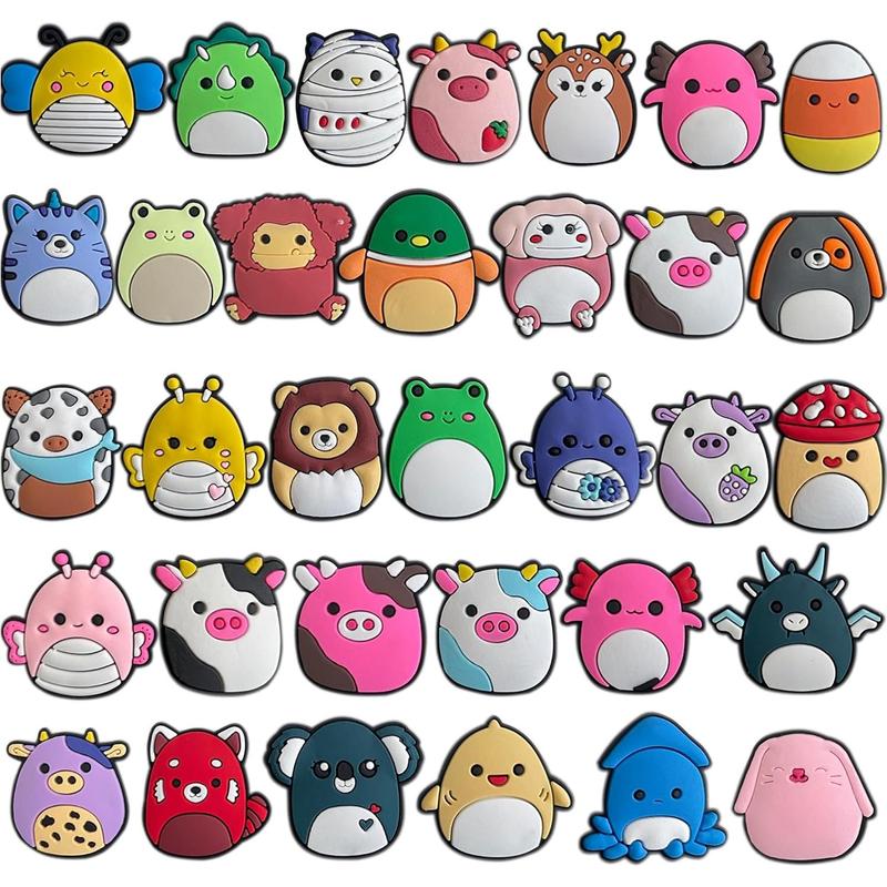 Shoe Charms for Kids Adults: 33 Pack Cute Animal Cartoon Shoe Decoration Charms, Shoe Charm, Charms for Shoes Bracelet Wristband Clog Sandals Birthday Party Favors Gifts Boys Girls Teens