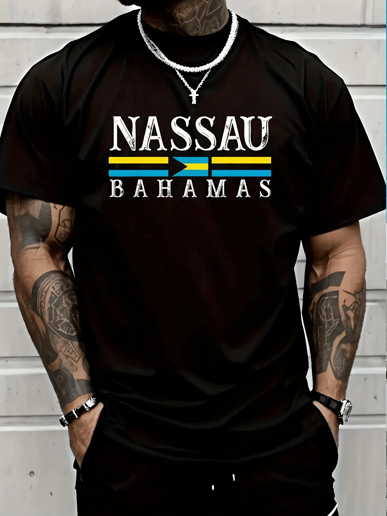 Vintage Graphic Tee Featuring The Nassau Bahamas Flag, Perfect for Travel Souvenirs.Celebrate Mother'S Day with This 'Best Mom Ever' Shirt, Suitable for Both Men And Women