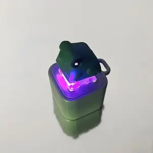 Frog Button Beep Keychain Rechargeable Model Realistic Sound Effect Decompression Toy With LED Lighting Durable ABS Plastic Stress Relief Toy For Adults And Kids Focus Enhancement Anxiety Relief