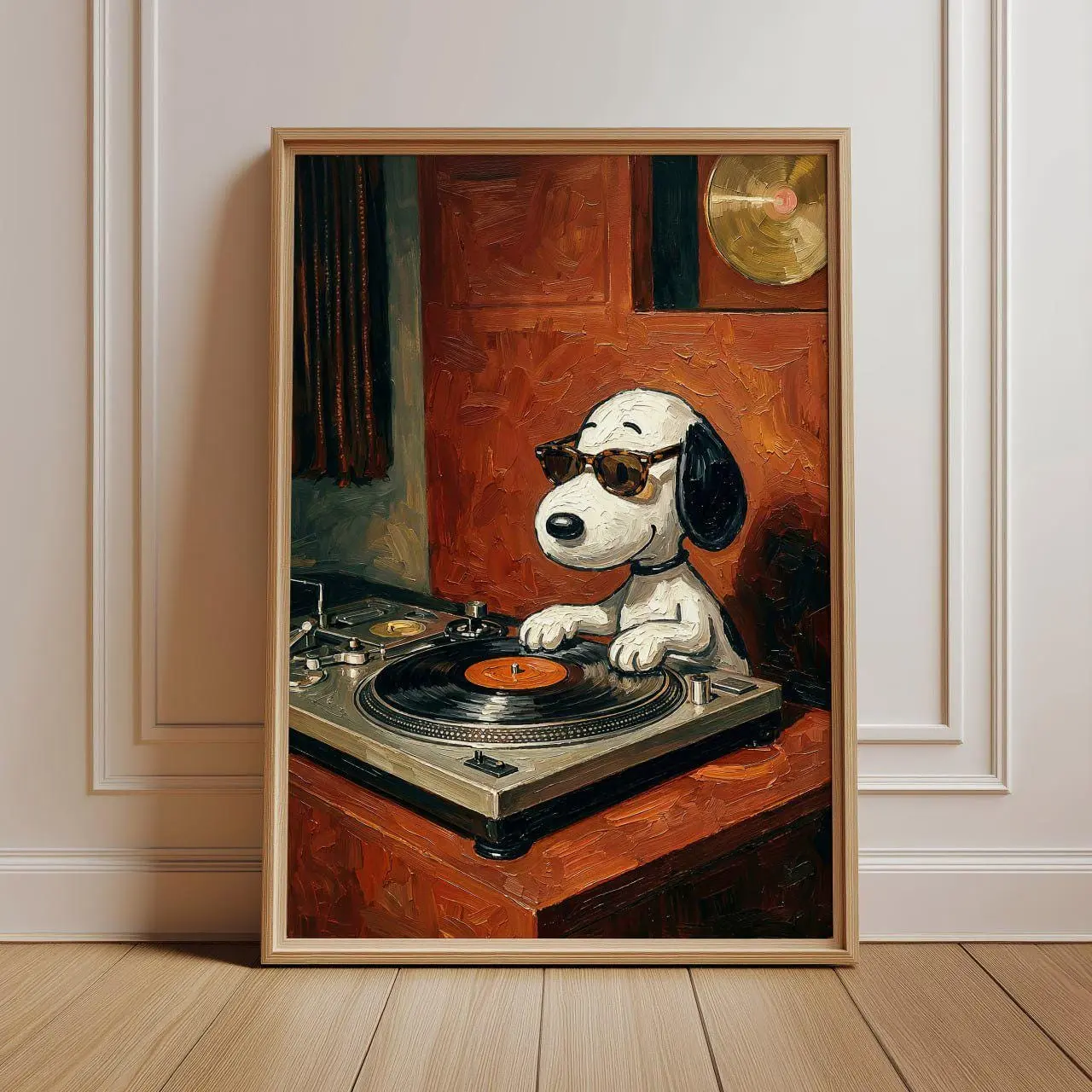 DJ Vinyl Poster, Retro Turntable Wall Art, Cool Record Player Print, Home Studio Decor, Listening Room Accent, Gift Unframed poster