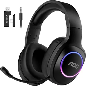 Wireless Gaming Headset for PS5 PS4 Nintendo Switch PC with Bluetooth 54 and 24GHz Dual Mode Low Latency 20ms RGB Headphones Noise Cancelling