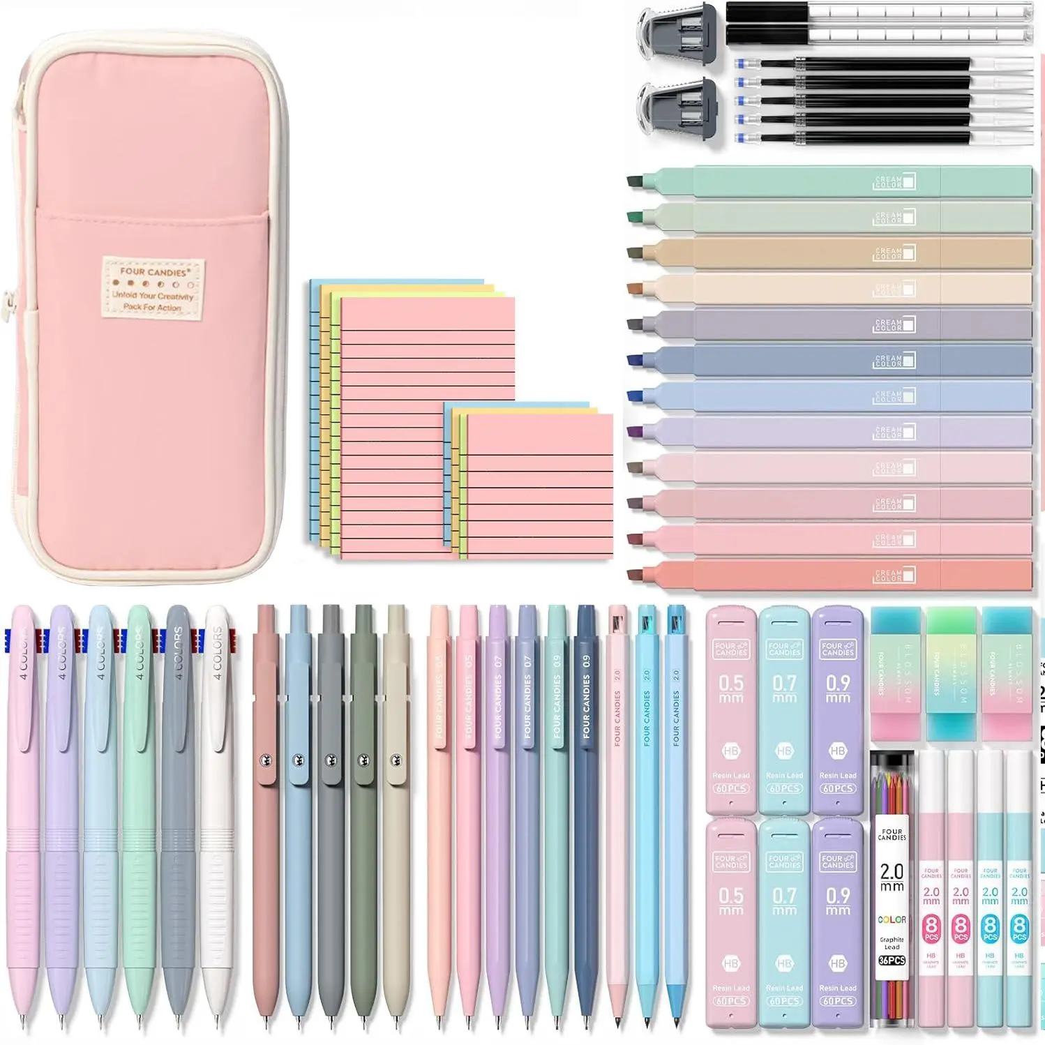 58PCS/Pink+StickyNotes