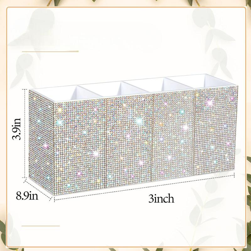 Rhinestone Crystal Glitter Pen Holder Pencil Holder Makeup Brushes Organizer Storage Bin