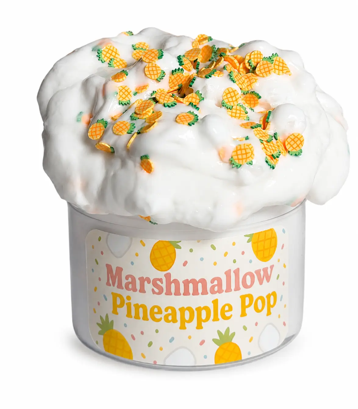 Thick Texture Bubble Slime, 8oz Marshmallow Pop with Adorable Pineapple Add-Ins, Stress Relief Toy for Ages 5+