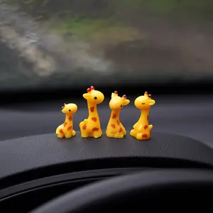 Mini Giraffe Car Decorations Set of 4, Cute Dashboard Ornament, Window Sill Decoration, Small Car Accessories, Adorable Vehicle Interior, Car Interior Accessory, Car Interior Ornaments, Car Trinkets