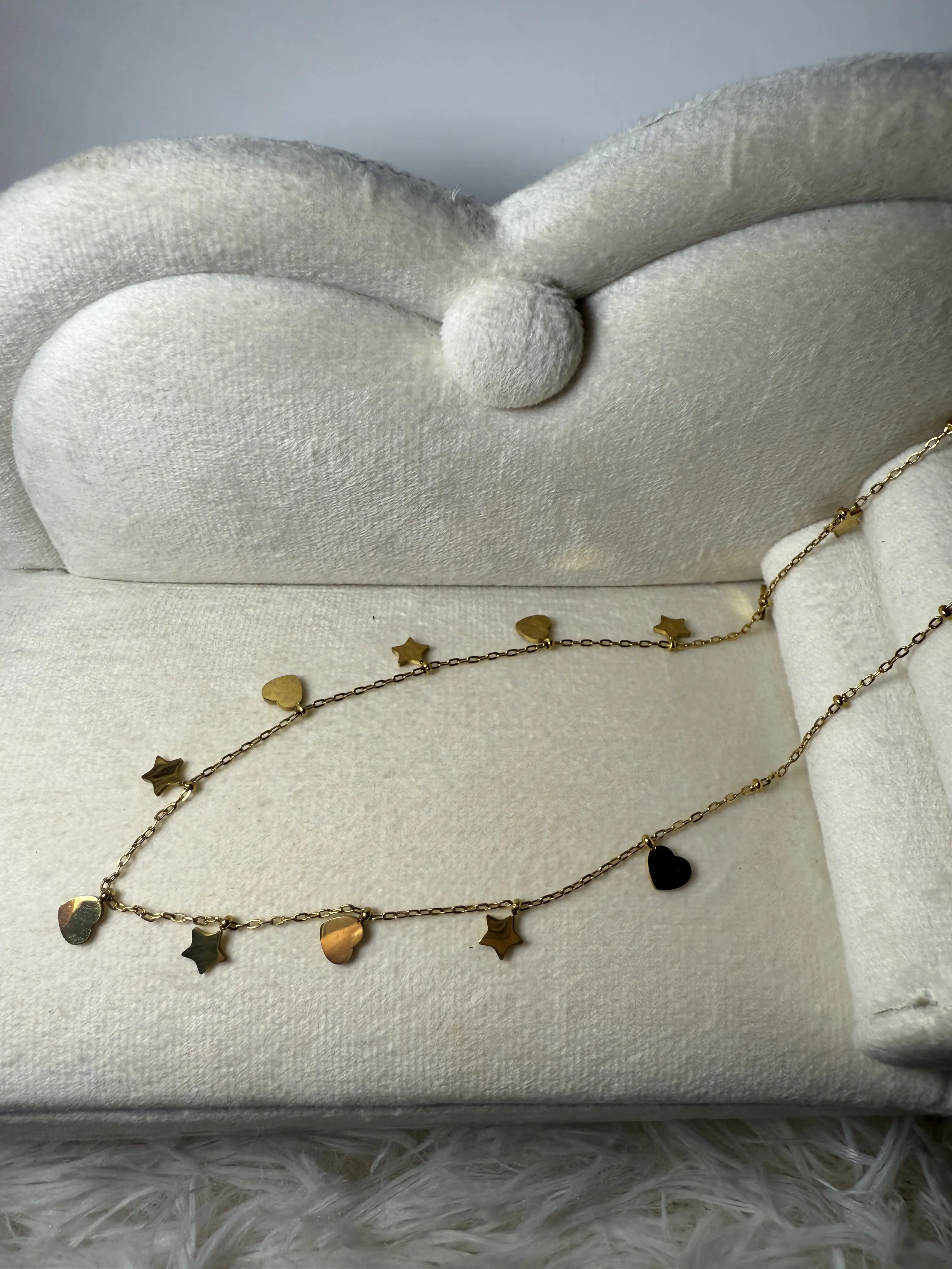 N315- 316L Stainless Steel Heart and Stars Necklace!