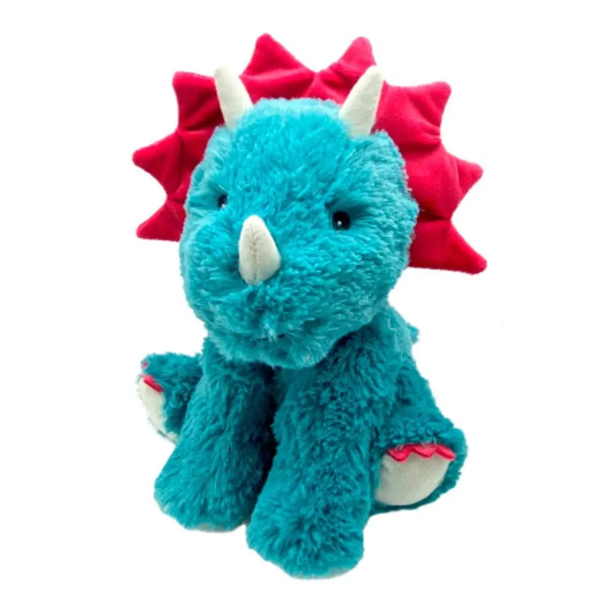 Warmies Scented Weighted Soft Plush Triceratops Cat Toy - 1.6 lbs, 13" Height, Microwaveable Heat Therapy Accessory, Freezer Safe for Cooling Relief, Blue & Pink Gift for All Ages Cats