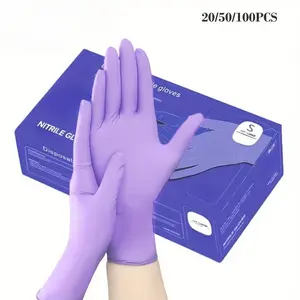 50/100pcs Disposable Nitrile Gloves, Lightweight, Lead-Free & Alcohol-Free, Ideal for Household Cleaning, Pet Grooming, Kitchen Use