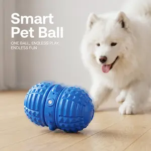 Smart Dog Toy Interactive Automatic Moving Ball Dual Motor Rolling Voice Recording Motion Activated Water Resistant Rechargeable Pet Toy With Rope For Small Medium Dogs Indoor Active Play Boredom Busting