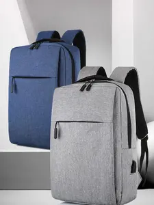 Travel laptop backpack, business anti-theft ultra-thin sturdy laptop backpack with USB charging port, waterproof college computer bag gift for men and women, suitable for 15.6-inch laptops, available in gray, camel, and black