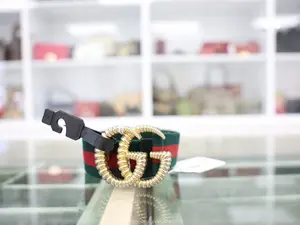 Pre-owned GUCCI WEB ELASTIC BELT