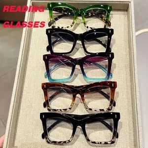 5 pairs of retro personalized colorful cool gradient color light luxury butterfly plain glasses, 5 different colors together, making life more colorful.