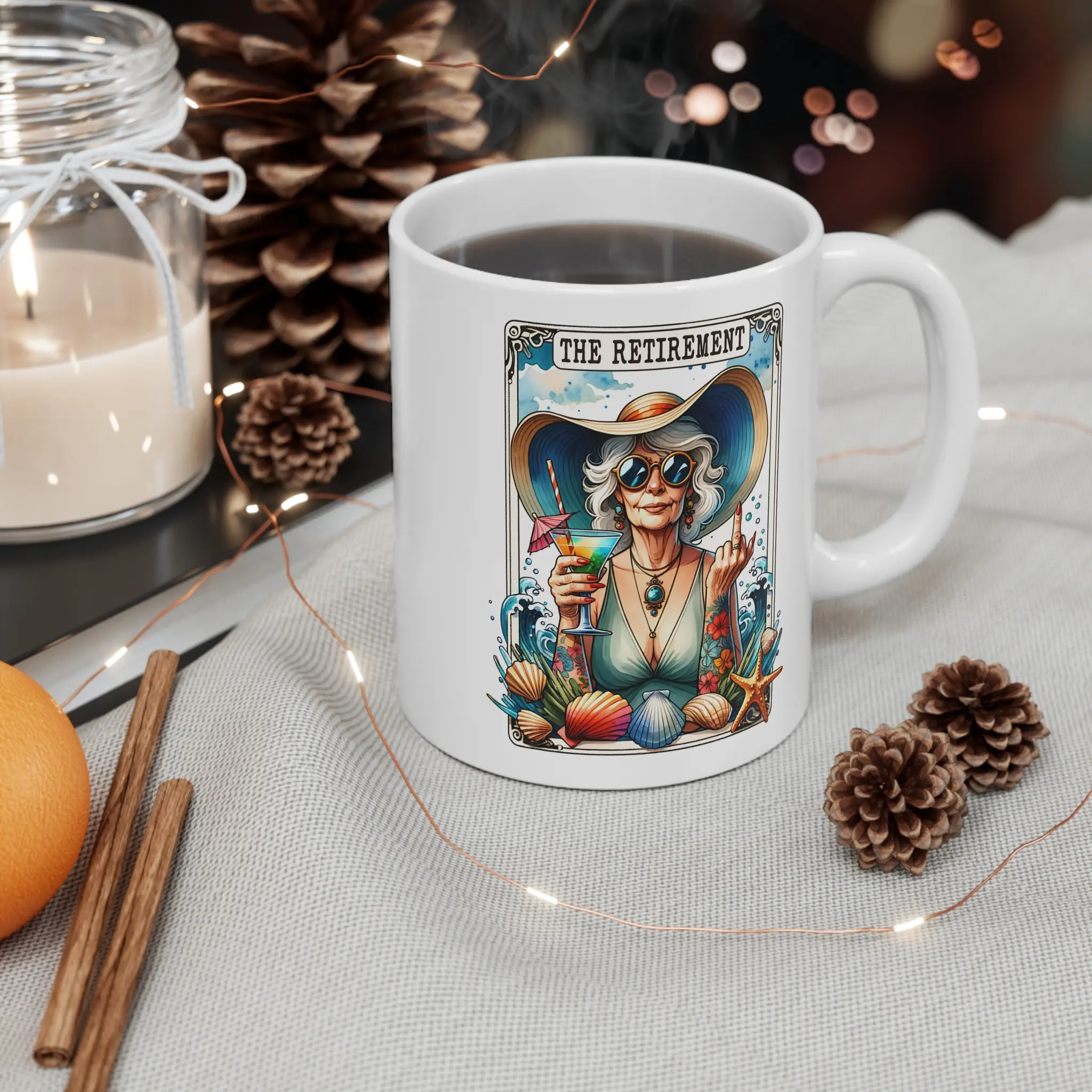 The Retirement Mug Or Retirement Celebration Mug | Fun Beach Theme Coffee Cup | Gift for Retirees, Summer Vibes, Relaxation Mug, Retirement Party