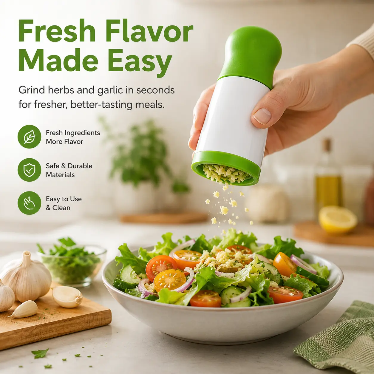 Portable Manual Spice Grinder, Cilantro & Coriander Chopper, Multi-Functional Vegetable Slicer, Essential Kitchen Tool for Home & Professional Chefs, Multifunctional Food Chopper