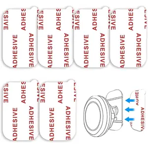6 Pack Very High Bond [Easy to Peel Off] Rectangle Sticky Adhesive Replacement Kit for Magnetic Car Dashboard Phone Mount Base Sticker Parts Double Side Tape Adhesive Pads (White)