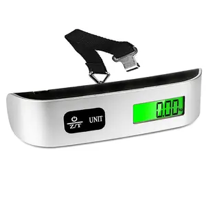 Digital Portable Luggage Scale with LCD Display, 50kg Capacity, Compact Handheld Electronic Weighing Tool for Travel & Fishing, Traveling Gadgets
