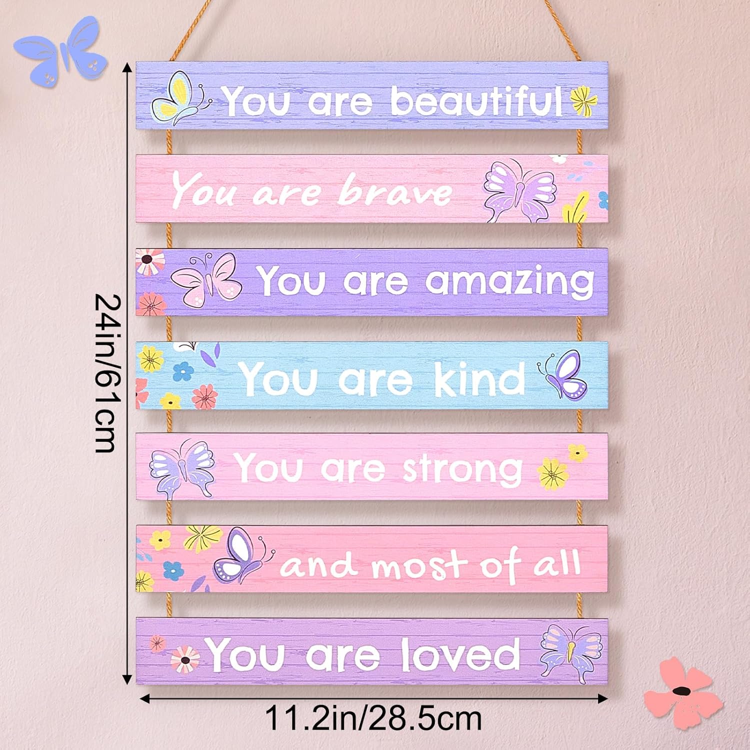 Girls Room Decor Colorful Inspirational Wall Decor Room Decor for Teen Girls Durable Kids for Nursery Playroom Bedroom,Purple Butterfly