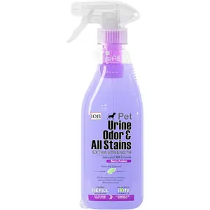Next-Gen Advanced ION Formula 2-for-1 Bottle (Free Refill) Extra Strength Unmatched Stain & Odor Remover for Pet Urine All Stains Patented Non-Toxic Eco-Friendly Made in USA