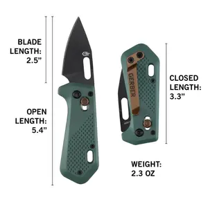 Lightweight 2.3oz Gerber Nectar Folding Knife, Ambidextrous Pivot Lock 440A Steel Pocket Knife with Textured Grip & Pocket Clip for EDC, Camping, Survival & Home Use