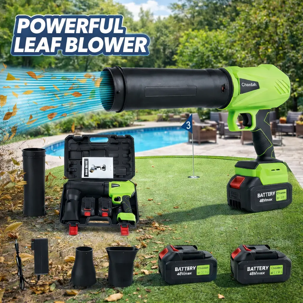 Cheetah  21V Cordless Leaf Blower with 3 Nozzles – 350 CFM High Power for Lawn, Patio & Dust Removal