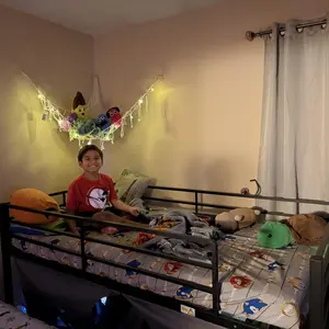 [SummerSale] Sikaic Twin Low Loft Bed with Tent, 5 Storage Drawers, LED Lights & Bookcase, Metal Loft Bed Frame with 13.8" High Safety Guardrail, Inclined Ladder, Under-Bed Play Space, Black, Home Furniture, Dorm Essentials