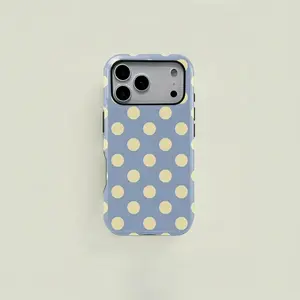 1PC Polka Dot Print Phone Case Casing, Rugged Shockproof 2in1 Protective Cover Protector with Protection,phone Case Suitable for Iphone 11/12/13/14/15/16/17 Pro Promax Plus Air and Samsung S22/S23,Holiday Gift Minimalist Fashion Smartphone Cellphone Case