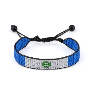 Guatemala Flag Bracelet: Handmade Bracelet, Adjustable Beaded Wristband
