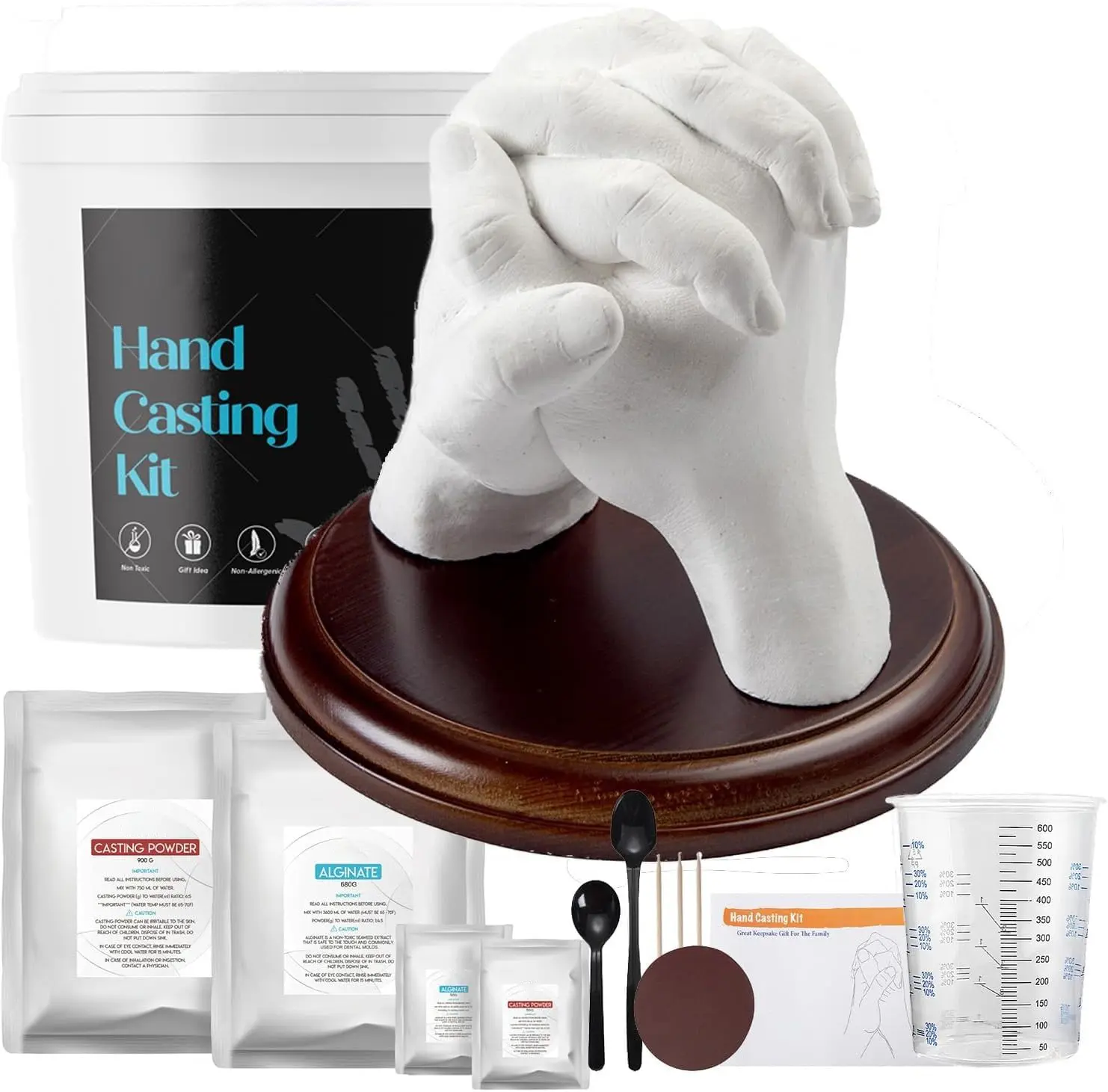 Hand Casting Kit for Couples or Family with Mounting Plaque | Anniversary DIY Gifts Her & Him, Keepsake Sculpture Wedding Kids,