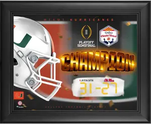 Miami Hurricanes Framed 13" x 16" 2025 Fiesta Bowl Champions Collage