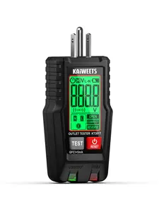 KAIWEETS Smart Electrical Outlet Tester with LCD Display, GFCI Circuit Tester with 6 Visual Indication, 3 Prong 120V AC Voltage Socket Checker, 7-Way Wiring Fault Detector, Auto Data Hold & Low Battery Alert, Essential for Homeowners & Electricians