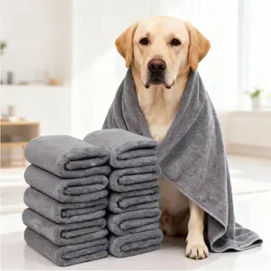 10 Pack Coral Fleece Pet Towels | Super Absorbent Quick-Dry | for Dogs & Cats Bathing