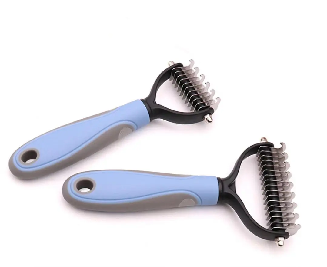 ZanyZuzu Professional Pet Grooming Comb Dual-Sided Deshedding Rake For Dogs, Cats, Rabbits Small & Large Sizes Available shedding