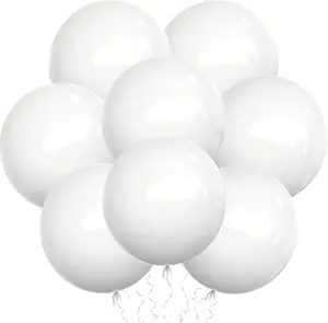 White Latex Party Balloons - 20 Pack 18 Inch Big White Thicker Balloons Large Round Helium Balloons