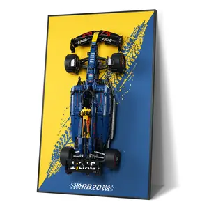 【Car Not Included】Display Wallboard for Technic Oracle Red Bull Racing RB20  Car,Wall Mount for 42206 Model Car Kit , Space-Saving Easy Assembly Creative Home Decor, New Background